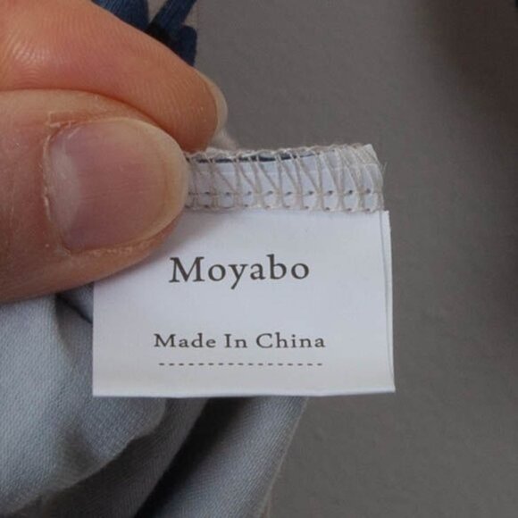 Moyabo Womens Mock Neck 1/2 Zip Pullover Top Size XL Roll Tab Sleeve Artsy - Picture 6 of 9